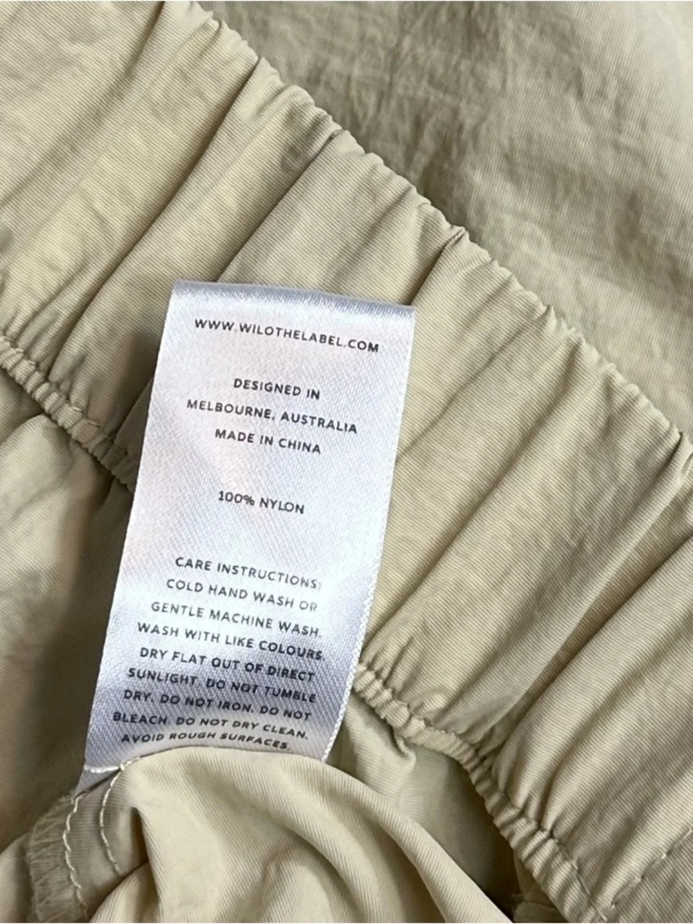 Wilo The Label Anthropologie Wide Leg Parachute Fly Cargo Pants Tan Size Small